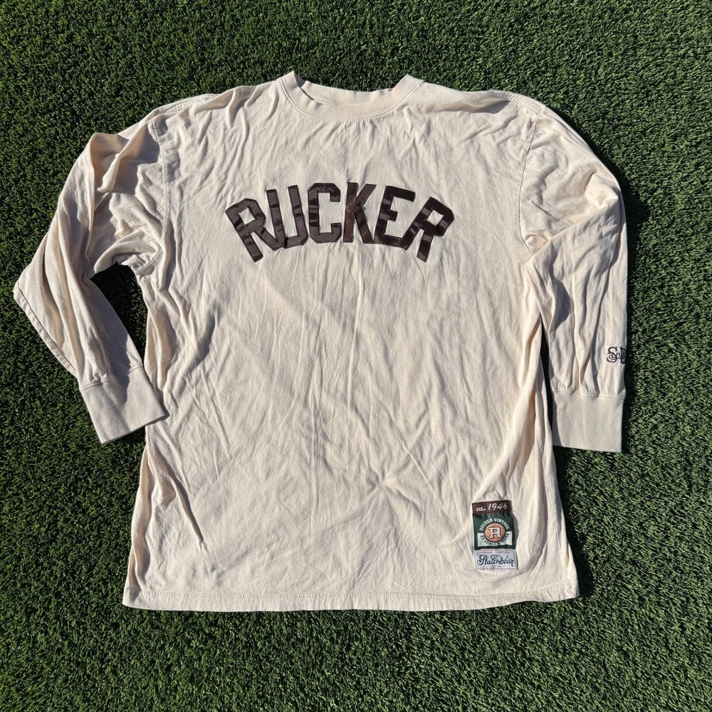 Stall &‎ Dean Rucker Vintage Athletic Goods Long Sleeve Shirt Mens 2XL Cream